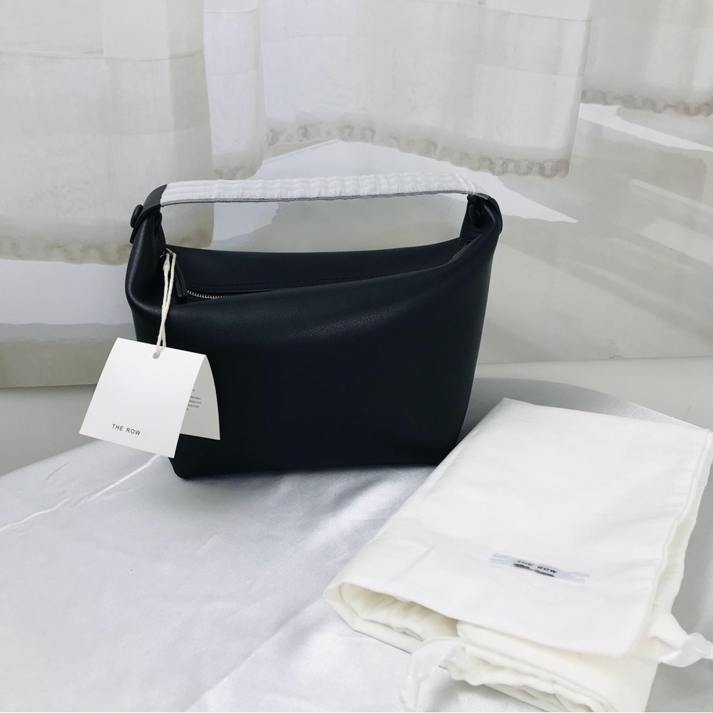 The Row Black Leather Mini Lunch Bag